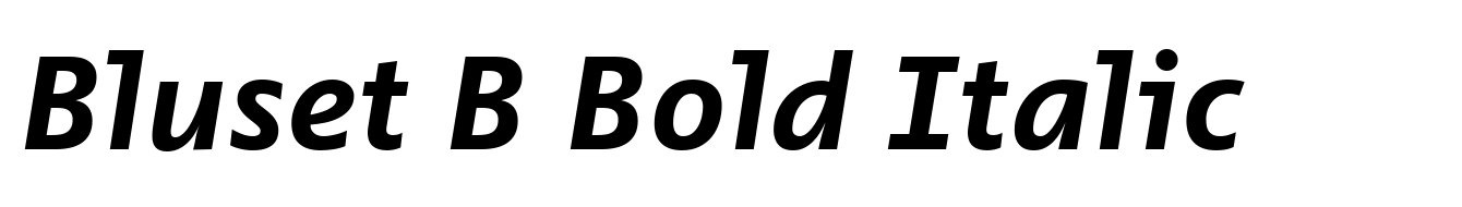 Bluset B Bold Italic